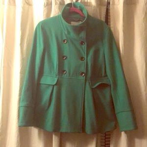 Emerald Green wool pea coat